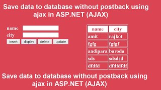 Saveinsert data to database without postback using ajax in ASPNET [upl. by Hamel]