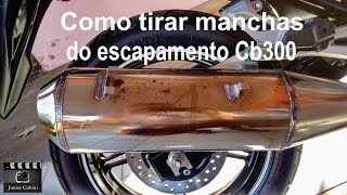 Como tirar manchas e amarelados do escapamento CB300r [upl. by Auqenat664]