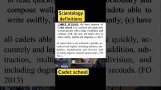 Scientology definitions Cadet school scientology school cadet churchofscientology definition [upl. by Kciredohr]