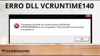 ERRO DLL RUNTIME140  RESOLVIDO [upl. by Yuria]