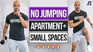 Full Body Apartment amp Small Space Friendly HIIT Workout with Weights NO JUMPING [upl. by Helprin]