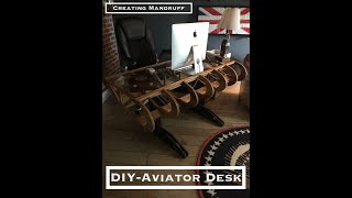 DIY Wooden Aviator Style Desk [upl. by Dwaine]