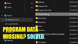 Program Data Tidak Muncul Not Showing di Drive C Windows 11 10  SOLUSI [upl. by Hymie]