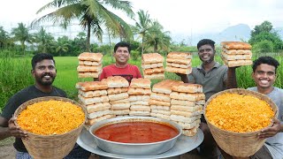 PAV BHAJI  Mumbai Special Street Food Misal Pav Recipe  Village Food [upl. by Lianna]