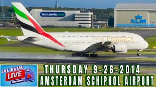 SHOWERY Plane Spotting LIVE at Amsterdam Schiphol Airport  ATC [upl. by Samoht]