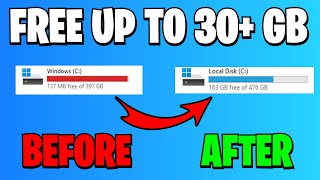 How to FREE Up Disk Space on Windows 10 amp 11 Up To 30GB [upl. by Euqinu773]