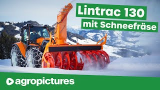 Lindner Lintrac 130 mit Kahlbacher Schneefräse KFS 850  Traktortechnik im Winterdienst [upl. by Susie]