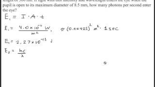 The threshold of darkadapted scotopic vision is 40x1011 Wm2 at a central wavelength of 500 nm [upl. by Liakim321]