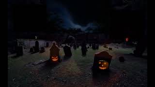 Spooky Dark Graveyard with Jack O lanterns Ghosts Ghouls Crickets Wind Owls Halloween Ambience [upl. by Ennoval523]