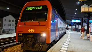 SBB Doppeltraktion Re 450 mit DPZ Abfahrt in Thalwil [upl. by Emera]