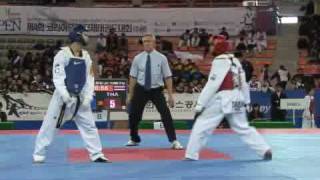 The 4th Korea Open Taekwondo Championships 2008 58 kg Korea vs Thailand Round 3 [upl. by Htebesile800]