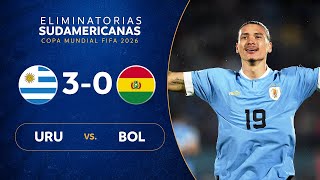 URUGUAY vs BOLIVIA 30  RESUMEN  ELIMINATORIAS SUDAMERICANAS  FECHA 6 [upl. by Yatnahs765]