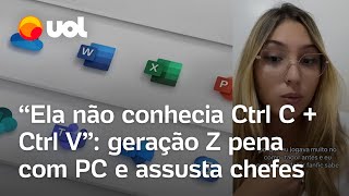 Jovens da geração Z enfrentam dificuldades com o computador Não conhecia CtrlC  CtrlV confira [upl. by Lletnom]