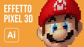 Effetto Pixel 3D mosaico con Adobe Illustrator [upl. by Conn148]