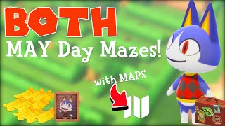 BOTH MAY day maze SOLUTIONS with MAPS  Animal Crossing New Horizons [upl. by Yendyc]