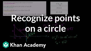 Recognizing points on a circle  Analytic geometry  Geometry  Khan Academy [upl. by Sibeal]