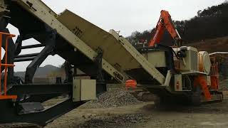 Mobile crawler cone crushing plant process stone materials stltgconecrusher [upl. by Gamber613]