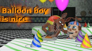 FNAF SFM Five Nights at Freddys  Balloon boy is nice [upl. by Nanreit]