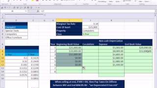 Excel Finance Class 85 MACRS Depreciation amp Asset Sale Impacts on NPV Cash Flows [upl. by Windy250]