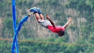 Bungee jumping at LongQing Gorge 🇨🇳 [upl. by Uda18]