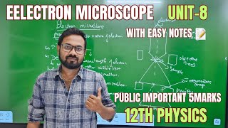 12th physics  Electron microscope  unit 8  public important 5markdual nature of radiationampmatter [upl. by Lusa]