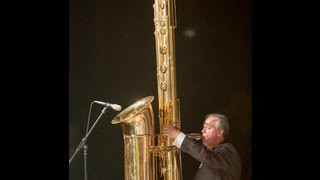 Attilio Berni plays the giant JElle Stainer subcontrabass saxophone [upl. by Meluhs]