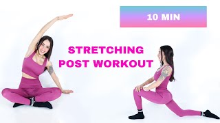 10 MIN STRETCHING EXERCISES POST WORKOUT  FULL BODY  Do this after a workout  At Home [upl. by Idoj526]