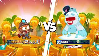 Sniper village super monkey Bloons TD Battles 2 META raw game on long map in Hall of Masters [upl. by Llerred]