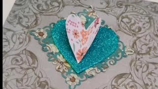 DIY Layered Heart Card  MultiLayer Card Tutorial Using Embossing Machine [upl. by Ayifas714]