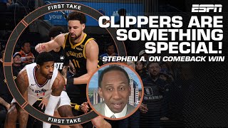 CLIPPERS COMEBACK 👏 Stephen A praises LA for thrilling win over Warriors  First Take [upl. by Anaig431]