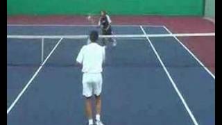 Tennis Warm Up Drill  Serve amp Volley on mini court [upl. by Sessler]