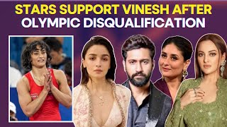 Alia Bhatt Kareena Kapoor Vicky Kaushal React To Vinesh Phogat Disqualification vineshphogat [upl. by Nylarad]