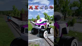 Big and Small Strange Cars VS Train Blaze amp the Monster Machines  BeamNGdrive [upl. by Meryl]