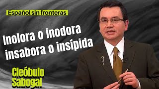 Errores idiomáticos El agua es “inodora o “inolora  “insabora o insípida”  Cleóbulo Sabogal [upl. by Acinomad]