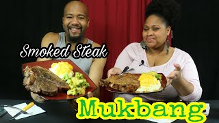 Homemade PorterHouse 🐄amp T Bone Steaks Mukbang🥂 [upl. by Aiahc]