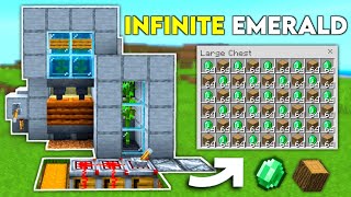 INFINITE Emerald and Wood Farm In Minecraft Bedrock 121  144 Emerald Per Hour [upl. by Krissie]