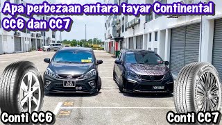 PERBEZAAN TAYAR CONTINENTAL CC6 amp CC7  TREADWEAR TAYAR DAH UPGRADE 400  MYVI G3 [upl. by Duwalt]