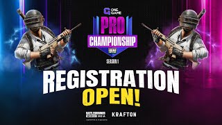 Registration Open  OneGame Pro Championship  BGMI  Season 1  bgmi [upl. by Chevalier996]