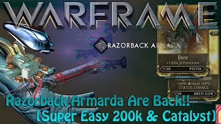 Warframe  Razorback Armada Is Back Again Easy 200k amp Catalyst [upl. by Garceau]