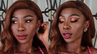 Maquillage orangé brun peau noire EBONY AMAZE [upl. by Zysk]