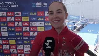 Blanka Vas  Interview at the start  UEC Championships LimbourgFlanders 2024 [upl. by Ayek568]