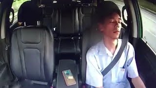 Driver sleeps for a full minute while driving [upl. by Eylloh441]