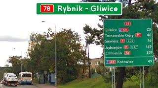 DK78 Rybnik miasto  Gliwice ●2024● [upl. by Einahpit]