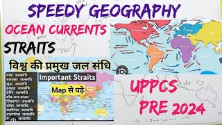 Ocean Currents amp Straits Speedy GeographyPart1for UPPCS Pre 2024by DS Sir [upl. by Packer203]