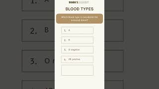 Biology MCQ Which blood type is considered the universal donor Diarasacademy [upl. by Lezley515]