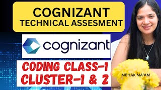 🔥Cognizant 2024 Technical Assessment Cluster1 amp 2  Actual Questions Solved🔥🔥 [upl. by Saibot]