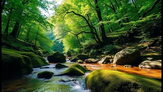 Peaceful River Sounds In The Enchanting Mossy Forest To Escape Stress  Sleep Soundly Tonight [upl. by Rawley943]