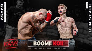 Boom and KO Bare Knuckle Fighting Gypsy vs Khristyuk  Full Fight [upl. by Shirlie617]