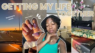 VLOG🎥 GETTING MY LIFE TOGETHER AFTER BEING SICKcleaning  school work etc 🎧✨🎀 [upl. by Philine]