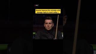 Ronnie OSullivan best reply to Mark Selby 😂 best decider frame snooker ronnie trending [upl. by Atlas]